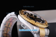 Rolex Yacht-Master Automatic Movement Two Tone Strap with Black Dial and Gold Bezel