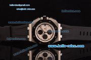 Audemars Piguet Royal Oak Chrono Japanese Miyota OS10 Quartz Stainless Steel Case with Black Rubber Strap and White Dial Stick Markers