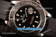 Rolex Yachtmaster 40 Swiss ETA 2836 Automatic Steel Case with Black Dial White Markers and Black Rubber Strap