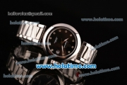 Omega De Ville Ladymatic Swiss Quartz Movement Steel Case Steel Bracelet with Black Dial