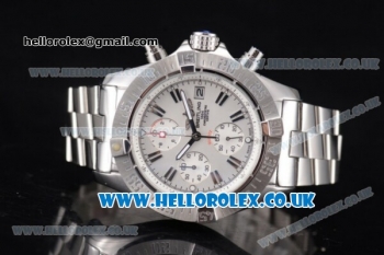 Breitling Avenger Seawolf Chrono Miyota OS10 Quartz Stainless Steel Case/Bracelet with White Dial and Stick Markers