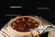 Omega Constellation Automatic Movement Steel Case with Brown Dial and Diamond Markers/Bezel