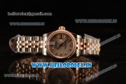 Rolex Oyster Perpetual Lady Datejust Swiss ETA 2671 Automatic 904 Steel/14K Rose Gold Case White Dial With Diamonds Markers Rose Gold Bracelet (BP)