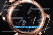 U-Boat Chimera Automatic Asia ST25 Automatic Rose Gold Case Black Dial Black Leather Strap and Arabic Number Markers