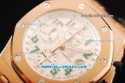 Audemars Piguet Royal Oak Offshore Swiss Valjoux 7750 Automatic Movement Rose Gold Case with Green Arabic Nunmerals Black Leather Strap - Run 12@Sec Pride of Mexico Limited Editon