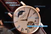 Patek Philippe Complications ST22 Automatic Rose Gold Case with Black Roman Numeral Markers and White Dial - Gold Hands