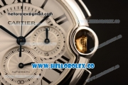 Cartier Ballon Bleu De Chrono Swiss Valjoux 7750 Automatic Two Tone Case with White Dial and Two Tone Bracelet - (H)