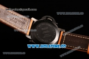 Panerai PAM 765 Firenze 1860 Asia Automatic PVD Case with Green Arabic Numeral Markers Black Dial and Brown Leather Strap