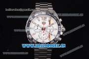 Tag Heuer Formula 1. James Hunt Miyota Quartz Stainless Steel Case/Bracelet with White Dial and Stick/Arabic Numeral Markers
