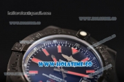 Breitling Avenger II Seawolf Asia 2813 Automatic PVD Case with Black Dial and Red Stick Markers