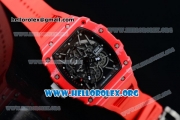 1:1 Richard Mille RM 35-02 RAFAEL NADA Japanese Miyota 9015 Automatic Red PVD Case with Skeleton Dial White Crown Red Rubber Strap