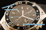 Tag Heuer Aquaracer Chronograph Swiss Valjoux 7750 Automatic Movement Steel Case with Black Dial and Black Rubber Strap