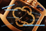 Tag Heuer SLR Automatic Movement Rose Gold Case with Black Dial and Brown Leather Strap