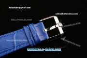 Ulysse Nardin Classico Miyota OS2035 Quartz Steel Case with Stick Markers Blue Dial and Blue Leather Strap