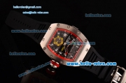 Richard Mille RM036 ST28-UP Automatic Steel Case with Black Rubber Strap Skeleton Dial and Arabic Numeral Markers- 7750 Coating
