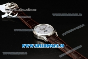 Jaeger-LECoultre Master Calendar Miyota 9015 Automatic Steel Case White Dial With Stick/Arabic Numeral Markers Brown Leather Strap (JH)