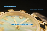 Rolex Datejust Automatic Movement Full Gold with Green MOP Dial and Diamond Markers/Bezel-ETA Coating Case