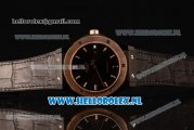 Hublot Classic Fusion 9015 Auto PVD/Rose Gold Case with Black Dial and Black Leather Strap