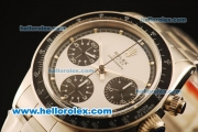 Rolex Daytona Vintage Edition Chronograph Swiss Valjoux 7750 Manual Winding Steel Case/Strap with White Dial