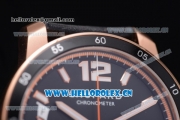 Chopard Mille Miglia GTS Power Control Miyota OS2035 Quartz Rose Gold Case Black Dial Black Leather Strap and Arabic Number/Stick Markers