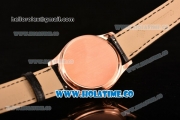 Patek Philippe Calatrava Miyota 9015 Automatic Rose Gold Case with Brown Leather Strap and White Dial - Stick Markers