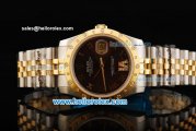 Rolex Datejust Oyster Perpetual Automatic Movement Steel Case with Brown Dial and Two Tone Strap