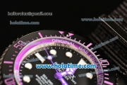 Rolex Sea-Dweller Deepsea Asia 2813 Automatic PVD Case with Black Nylon Strap and Purple Diver Index