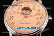 Blancpain Le Brassus Tourbillon Swiss ETA 2824 Automatic Steel Case with Beige Dial and Black Leather Strap