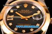 Rolex Datejust II Asia 2813 Automatic Steel/Yellow Gold Case with Diamonds Markers and Black Dial