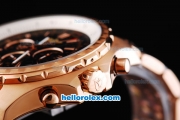 Breitling For Bentley Chronograph Quartz Movement with Black Dial and Gold Bezel-Gold band