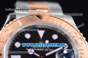 Rolex Yacht-Master 40 Clone Rolex 3135 Automatic Two Tone Case/Bracelet with Black Dial and Dot Markers (BP)