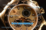 Rolex Daytona Yellow Gold Rolex 4130 Auto Rubber Best Edition 1:1 Clone Gold Dial Stick 116518LN