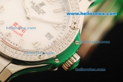 Hublot Big Bang King Swiss Quartz Movement Steel Case with Diamond Bezel and Green Rubber Strap