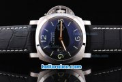 Panerai Luminor 1950 Asia 6794 Manual Winding Silver Case with Blue Dial and Leather Strap