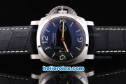 Panerai Luminor 1950 Asia 6794 Manual Winding Silver Case with Blue Dial and Leather Strap Panerai Luminor 1950 Asia 6794 Manual Winding Silver Case with Blue Dial and Leather Strap