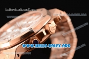 Audemars Piguet Royal Oak Chronograph Miyota OS10 Quartz Rose Gold Case with White Dial and Rose Gold Bracelet