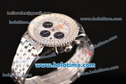 Breitling Navitimer 01 Chrono Swiss Valjoux 7750 Automatic Full Steel with White Dial and Stick Markers - 1:1 Original Best Edition