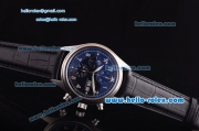 IWC Pilot Swiss Valjoux 7750 Automatic Movement Steel Case with Blue Dial and Leather Strap
