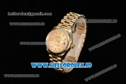 Rolex Datejust Swiss ETA 2671 Automatic Yellow Gold Case with Diamonds Markers Yellow Gold Dial and Yellow Gold Bracelet (BP)