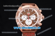 Tag Heuer Formula 1 Miyota Quartz Rose Gold Case with Stick Markers Brown Dial and Brown Nylon Strap