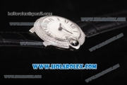 Cartier Ballon Bleu De Small Swiss ETA Quartz Steel Case with White Dial and Roman Numeral Markers - Diamonds Bezel (JF)