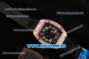 Richard Mille RM010 Miyota 9015 Automatic Rose Gold/Diamonds Case with Skeleton Dial and Numeal Markers