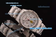 Ferrari Chronograph Miyota OS20 Quartz Full Steel with Silver Markers and White Dial