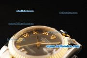Rolex Datejust Automatic Movement ETA Coating Case with Gold Bezel and Two Tone Strap