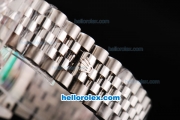 Rolex Datejust II Oyster Perpetual Automatic Movement Silver Case with Silver/Flower Dial and SS Strap