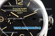 Panerai Radiomir 1940 3 Days GMT Automatic PAM00627 Asia ST25 Automatic Steel Case with Black Dial and Brown Leather Strap Stick/Arabic Numeral Markers