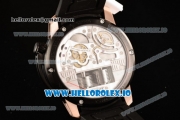 HYT H1 Clone HTY Cal.101 Manual Winding Rose Gold Case with White Dial Arabic Numeral Markers and Rubber Strap