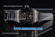 Richard Mille RM 69 Erotic Tourbillon Miyota 9015 Automatic PVD Case with Skeleton Dial Black Rubber Strap and Dot Markers