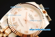 Rolex Datejust Automatic Movement Steel Case with White Dial and Two Tone Strap
