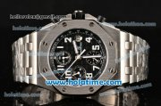 Audemars Piguet Royal Oak Offshore Chronograph Swiss Valjoux 7750 Movement Silver Case with Black Dial and White Numeral Marker-SSband